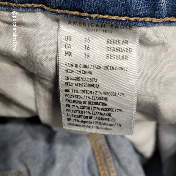 American Eagle Jeans 16 R Jegging Super Hi Rise Next Level Stretch Medium Light - Picture 6 of 13